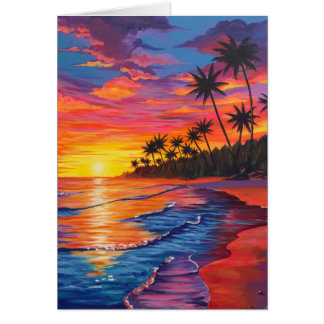 Tropische Sonnenuntergangs-Leerkarte