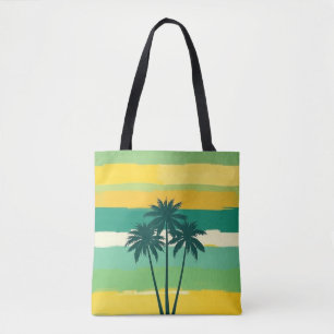 Tropische Sonnenuntergangs-Palmensilhouette Tasche