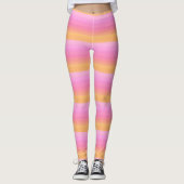 Tropische Sonnenuntergangsfarben Rosa und orange L Leggings (Vorderseite)