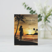 Tropische Sonnenuntergangsinsel Postkarte (Stehend Vorderseite)