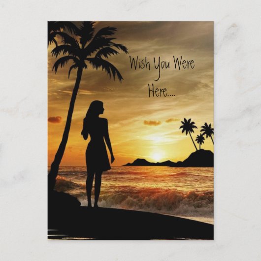 Tropische Sonnenuntergangsinsel Postkarte (Vorderseite)