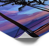 Tropische Sonnenuntergangskunst in lebhaften Farbe Poster (Ecke)