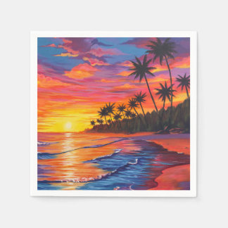 Tropische Sonnenuntergangsservietten Serviette