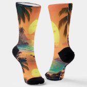 Tropische Sonnenuntergangssocken Socken (Gewinkelt)