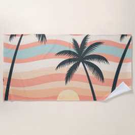 Tropische Sonnenuntergangsstreifen – Sonnenunterga Strandtuch