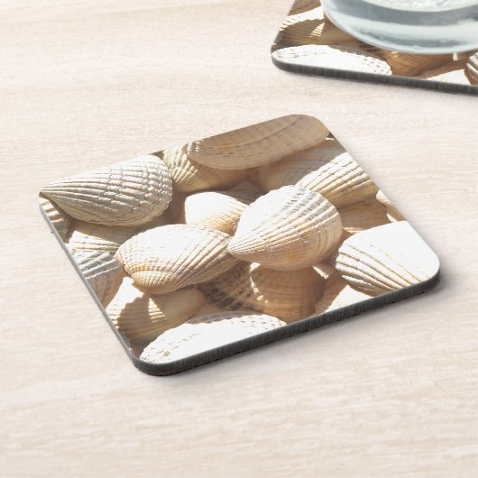 Tropische sonnige exotische Muscheln Getränkeuntersetzer (Linke Seite)