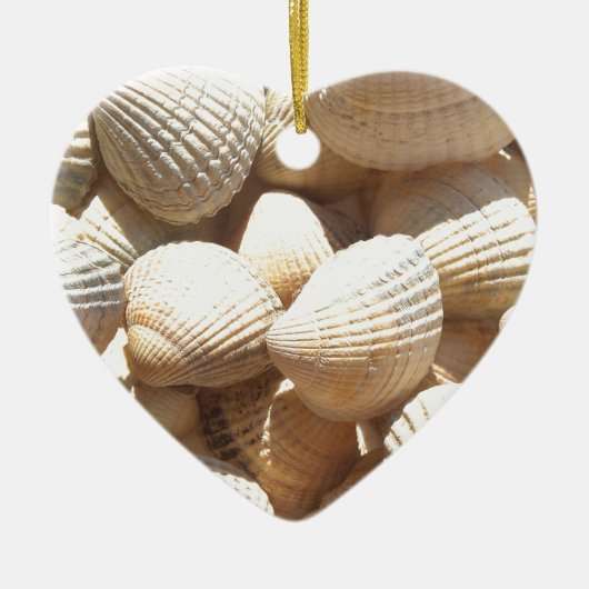 Tropische sonnige exotische Muscheln Keramik Ornament (Vorne)