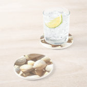 Tropische sonnige exotische Muscheln Sandstein Untersetzer (Seite)