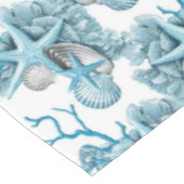 Tropische Starfish-Muschel-korallenrotes blaues Tischdecke (Schrägansicht)