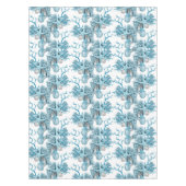 Tropische Starfish-Muschel-korallenrotes blaues Tischdecke (Vorderseite)