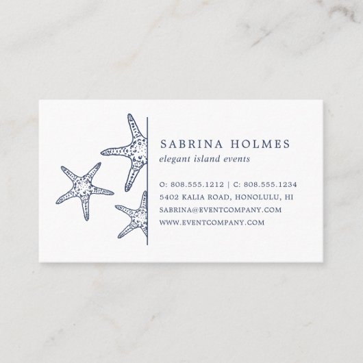 Tropische Starfish Visitenkarten | Marine Visitenkarte (Vorderseite)
