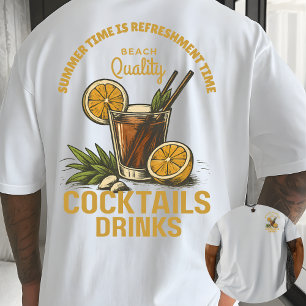 Tropische Stimmung: Strandgetränk für sommerlichen T-Shirt