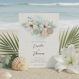 Tropische Strand Boho Blumenhochzeit Einladung