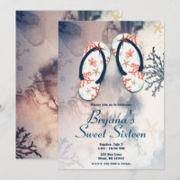 Tropische Strand Korallen Flip Flops Sweet 16 Part