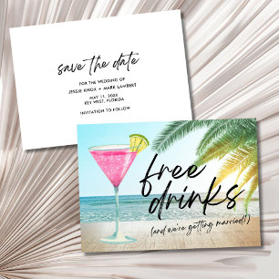 Tropische Strand Lustige Hochzeit Termin vormerken Save The Date