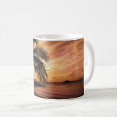 Tropische Strand palmtree Sonnenuntergang-Tasse Kaffeetasse (VorderseiteRechts)
