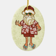 Tropische Strand-Sankt-Weihnachtsverzierung