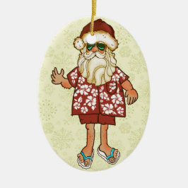 Tropische Strand-Sankt-Weihnachtsverzierung Keramik Ornament