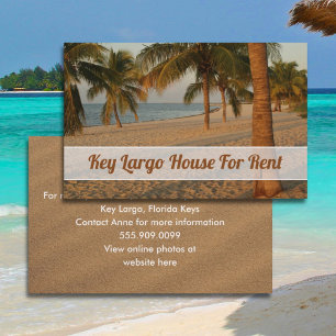 Tropische Strand Szene Mietobjekt Werbung Visitenkarte