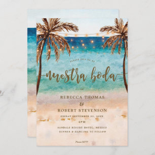 tropische Strand-Szene Nestra Boda Einladung