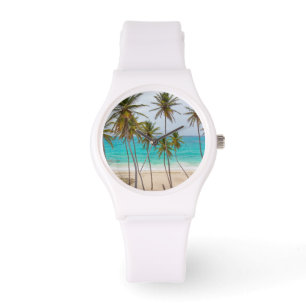 Tropische Strand-Uhr-Palmen Armbanduhr