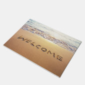 Tropische Strand-Willkommens-Tür-Matte 18" x 24" Fußmatte (Schrägansicht)