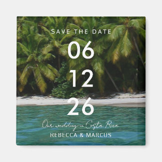 Tropische Strand-Ziel-Hochzeit Save the Date Magnet