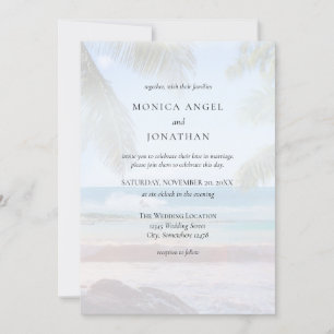 Tropische Strand-Ziel-Hochzeit V2 Einladung