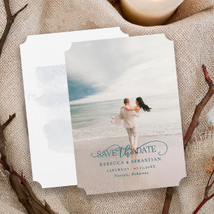 Tropische Strand-Ziel-Hochzeitsfoto Save The Date