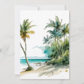 Tropische Strandbeleuchtung Save the Date Karte (Rückseite)