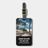 Tropische Strände | Anguilla Beach, Palm Tree Gepäckanhänger (Vorderseite vertikal)