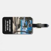 Tropische Strände | Anguilla Beach, Palm Tree Gepäckanhänger (Rückseite horizontal)