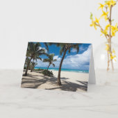 Tropische Strände | Anguilla Beach, Palm Tree Karte (Gelbe Blume)
