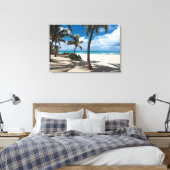 Tropische Strände | Anguilla Beach, Palm Tree Leinwanddruck (Insitu (Schlafzimmer))