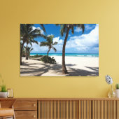Tropische Strände | Anguilla Beach, Palm Tree Leinwanddruck (Insitu (Wohnzimmer))