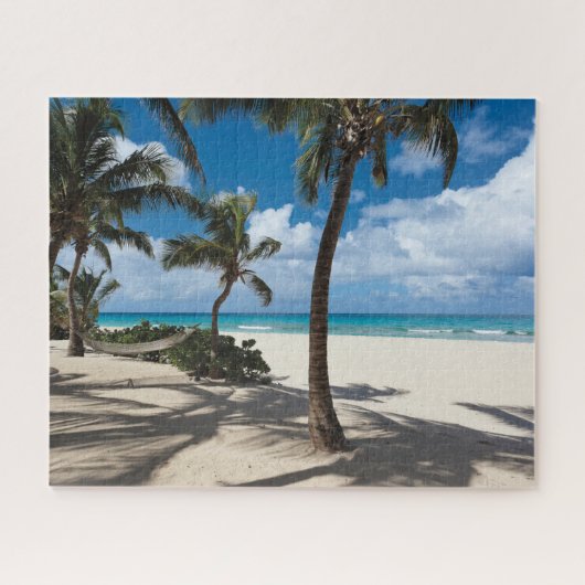 Tropische Strände | Anguilla Beach, Palm Tree Puzzle (Horizontal)
