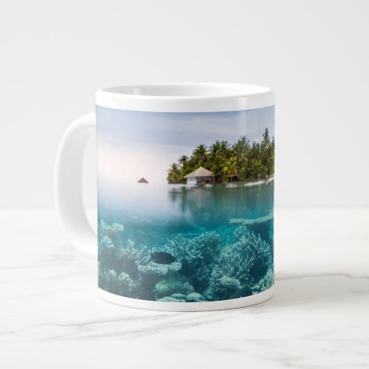 Tropische Strände | Ari Atoll Maldives Jumbo-Tasse (Vorderseite Links)