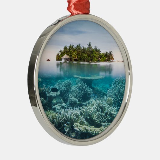 Tropische Strände | Ari Atoll Maldives Ornament Aus Metall (Rechts)