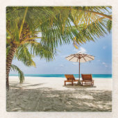 Tropische Strände | Beach Dominikanische Republik Glasuntersetzer (Vorderseite)