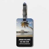 Tropische Strände | Beach Huts, Bora Bora Gepäckanhänger (Rückseite vertikal)