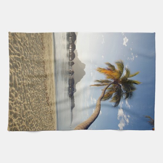 Tropische Strände | Beach Huts, Bora Bora Geschirrtuch (Horizontal)