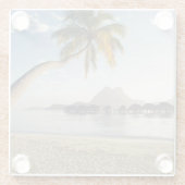 Tropische Strände | Beach Huts, Bora Bora Glasuntersetzer (Rückseite)