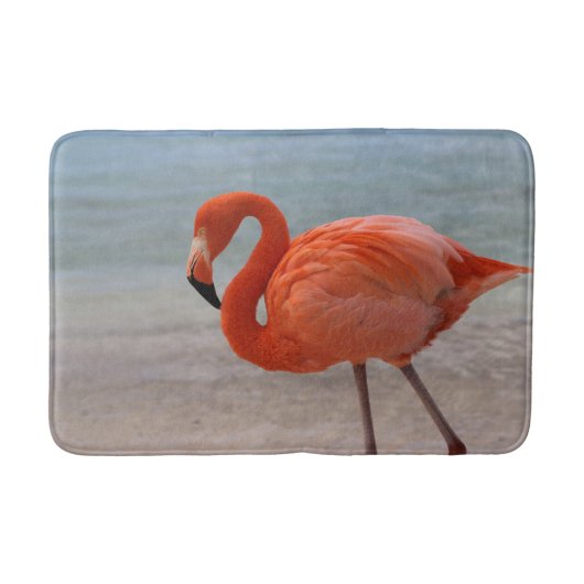 Tropische Strände | Caribbean Flamingo, Aruba Badematte (Vorderseite)