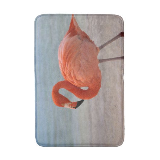 Tropische Strände | Caribbean Flamingo, Aruba Badematte (Vorderseite Vertikal)