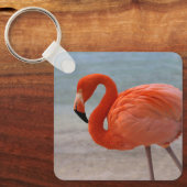 Tropische Strände | Caribbean Flamingo, Aruba Schlüsselanhänger (Vorderseite)