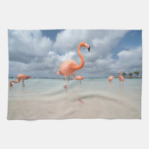 Tropische Strände Flamingos Beach, Aruba Geschirrtuch