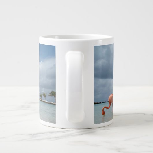 Tropische Strände | Flamingos Beach, Aruba Jumbo-Tasse (Rückseite)
