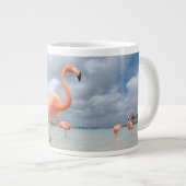 Tropische Strände | Flamingos Beach, Aruba Jumbo-Tasse (Vorderseite Rechts)