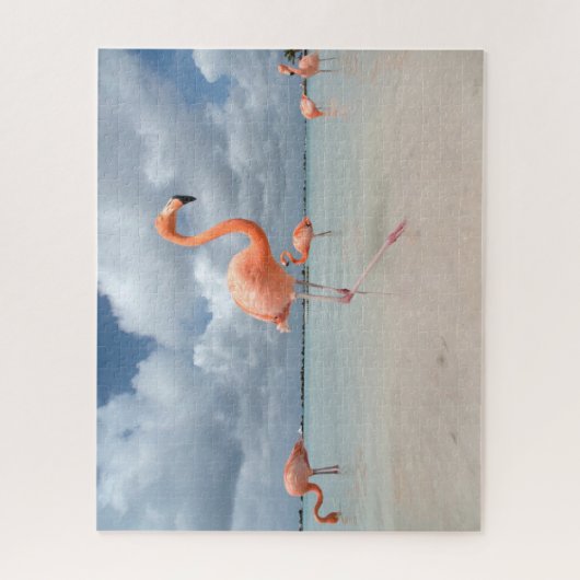 Tropische Strände | Flamingos Beach, Aruba Puzzle (Vertikal)