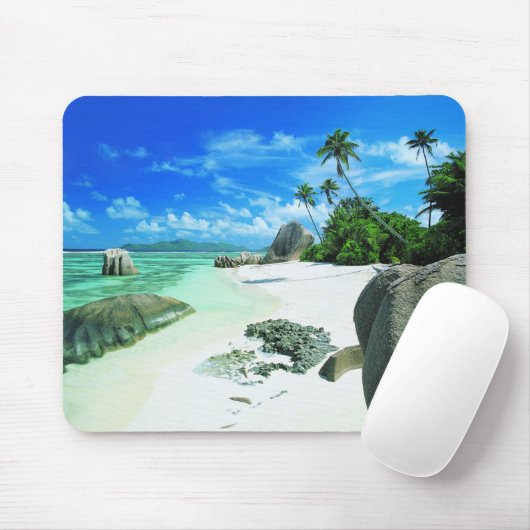 Tropische Strände | Insel La Digue Mousepad (Mit Mouse)